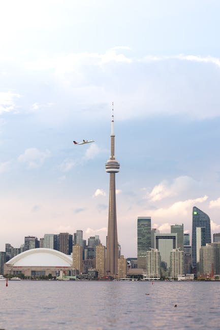 Toronto skyline at dusk, Canada
