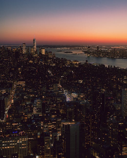 New York City skyline at twilight, United States